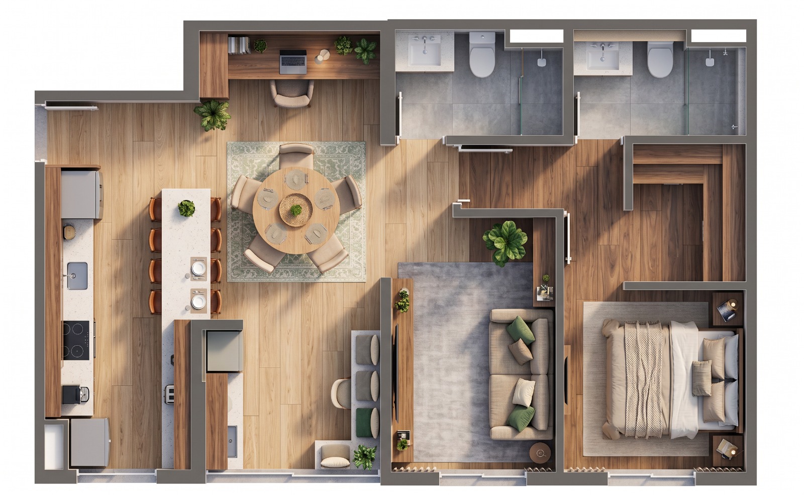 Planta humanizada renderizada